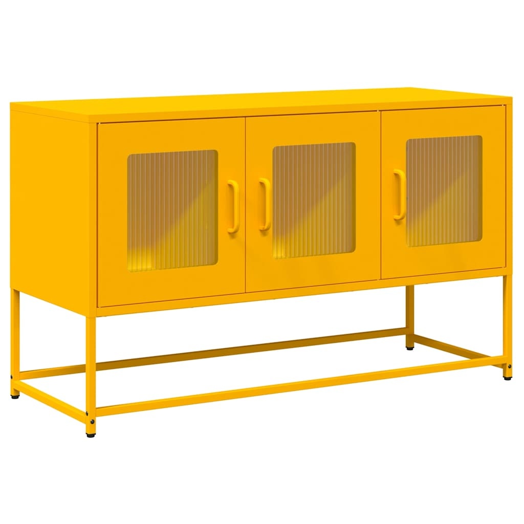 VidaXL Tv-meubel 100,5x39x60,5 cm koudgewalst staal mosterdgeel