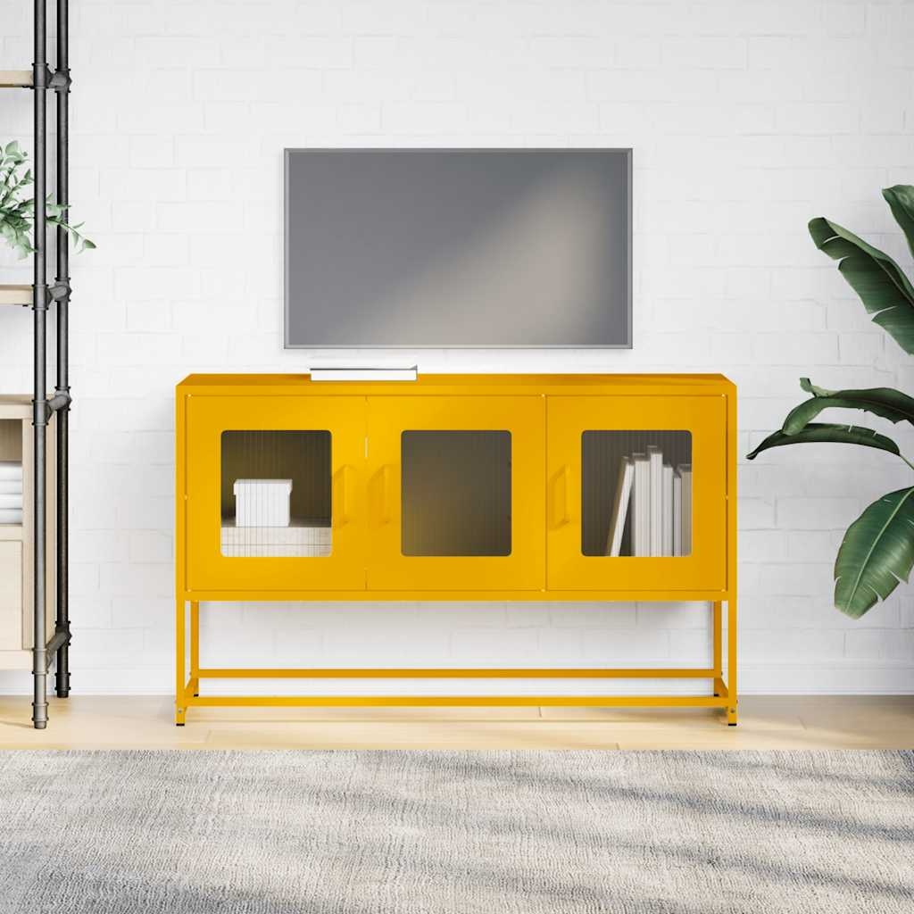 VidaXL Tv-meubel 100,5x39x60,5 cm koudgewalst staal mosterdgeel