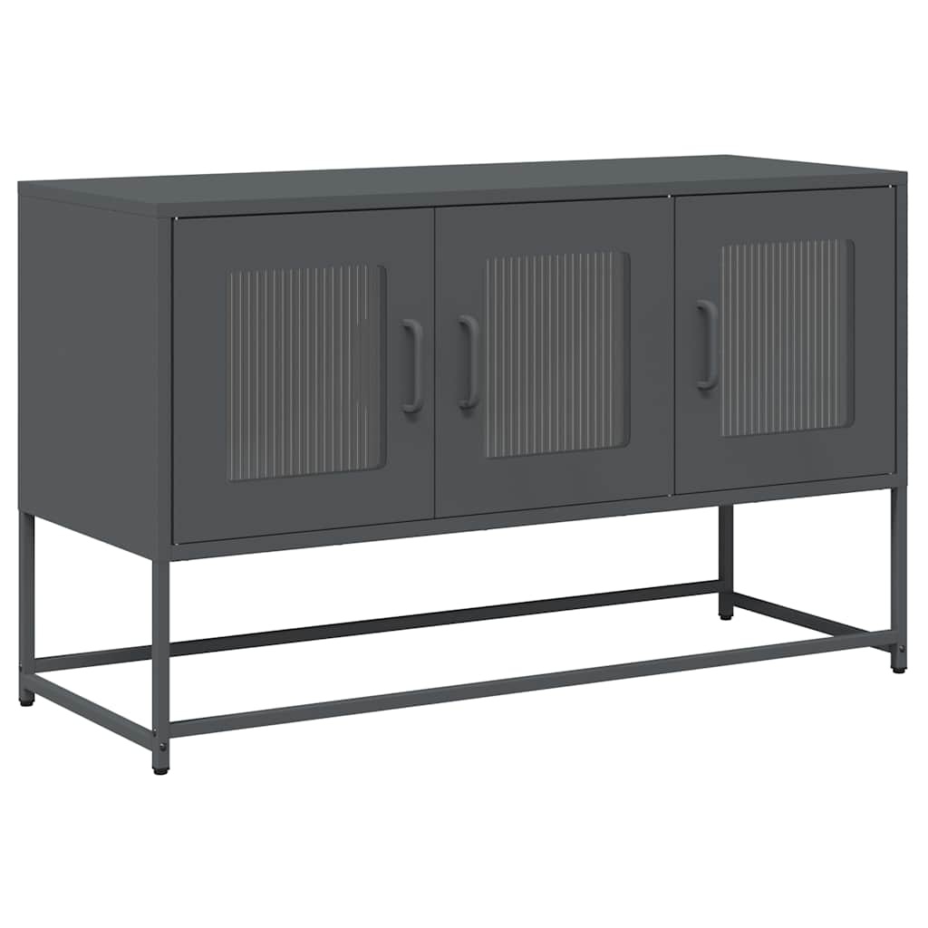 VidaXL Tv-meubel 100,5x39x60,5 cm koudgewalst staal antracietkleurig
