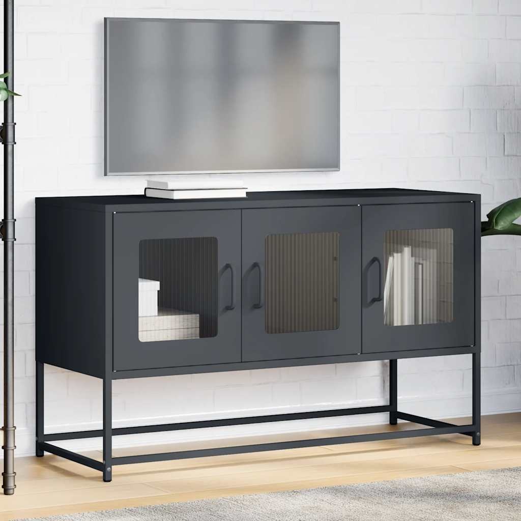 VidaXL Tv-meubel 100,5x39x60,5 cm koudgewalst staal antracietkleurig