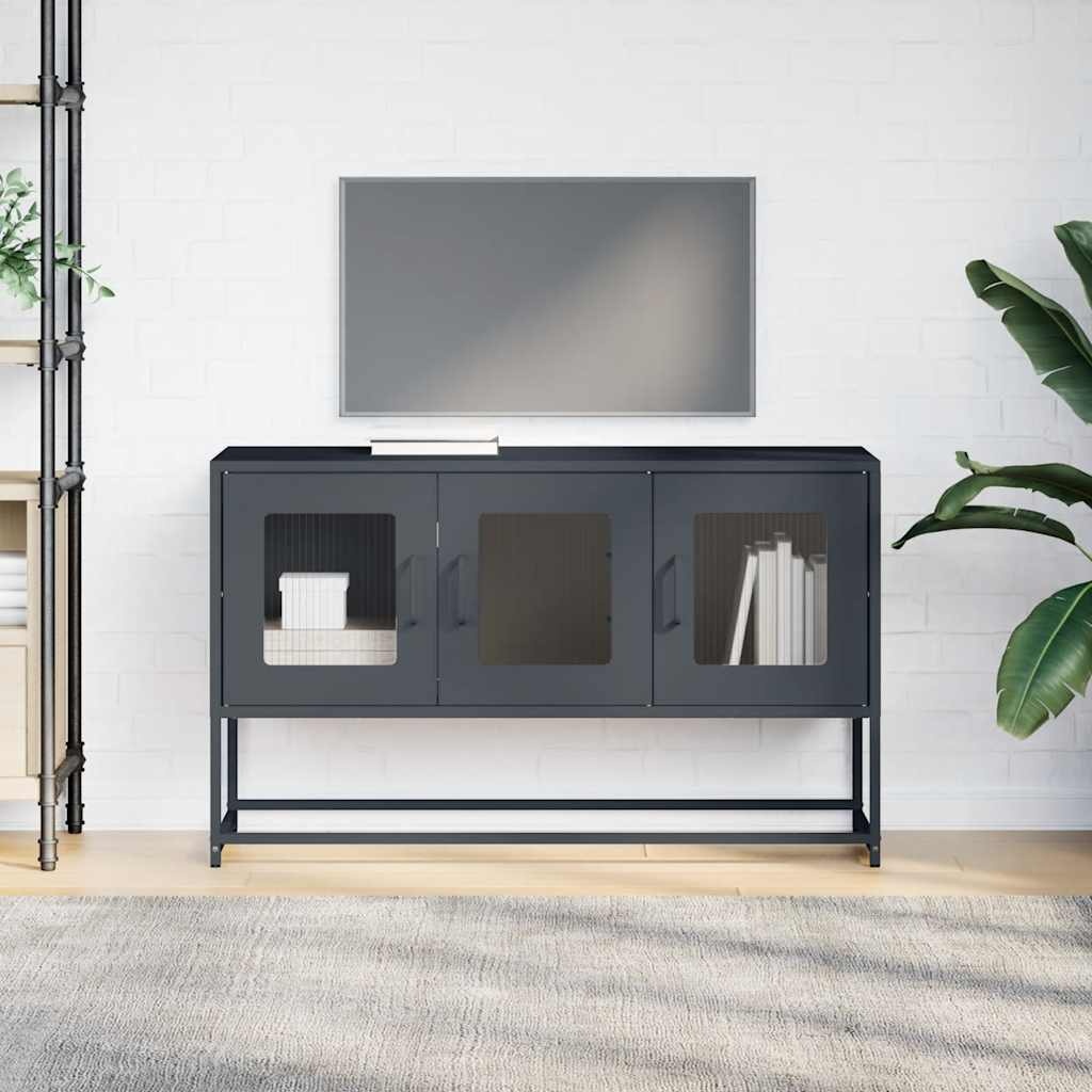 VidaXL Tv-meubel 100,5x39x60,5 cm koudgewalst staal antracietkleurig
