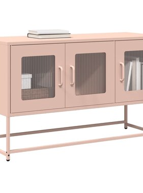 VidaXL Tv-meubel 100,5x39x60,5 cm koudgewalst staal roze