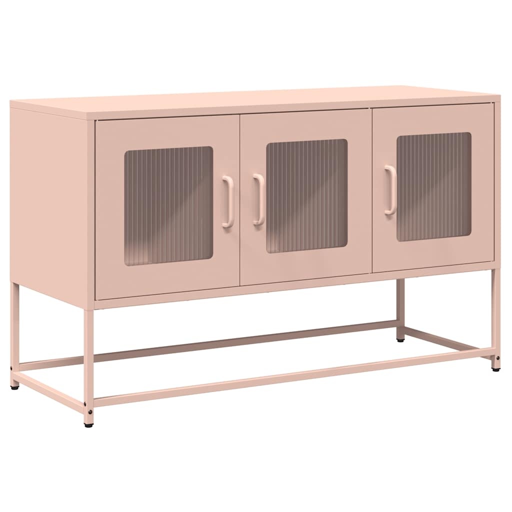 VidaXL Tv-meubel 100,5x39x60,5 cm koudgewalst staal roze