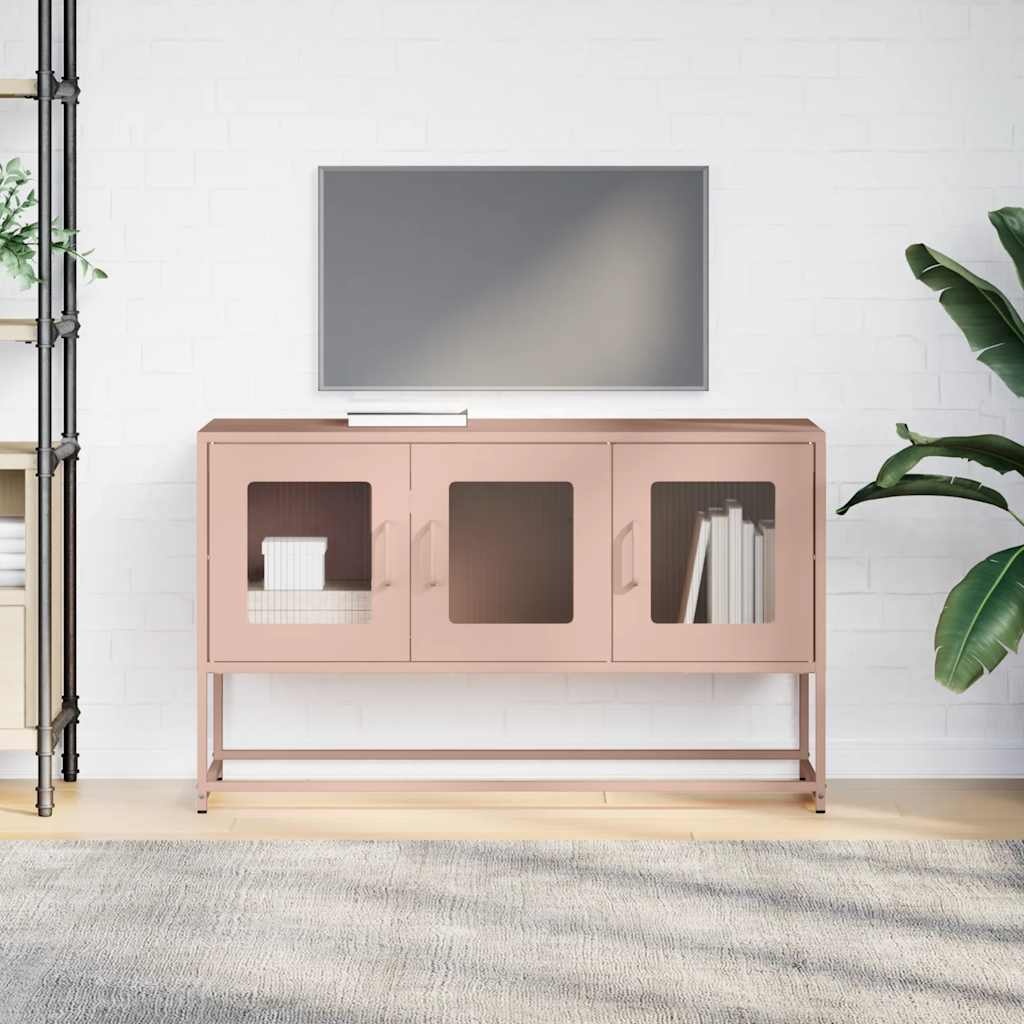 VidaXL Tv-meubel 100,5x39x60,5 cm koudgewalst staal roze