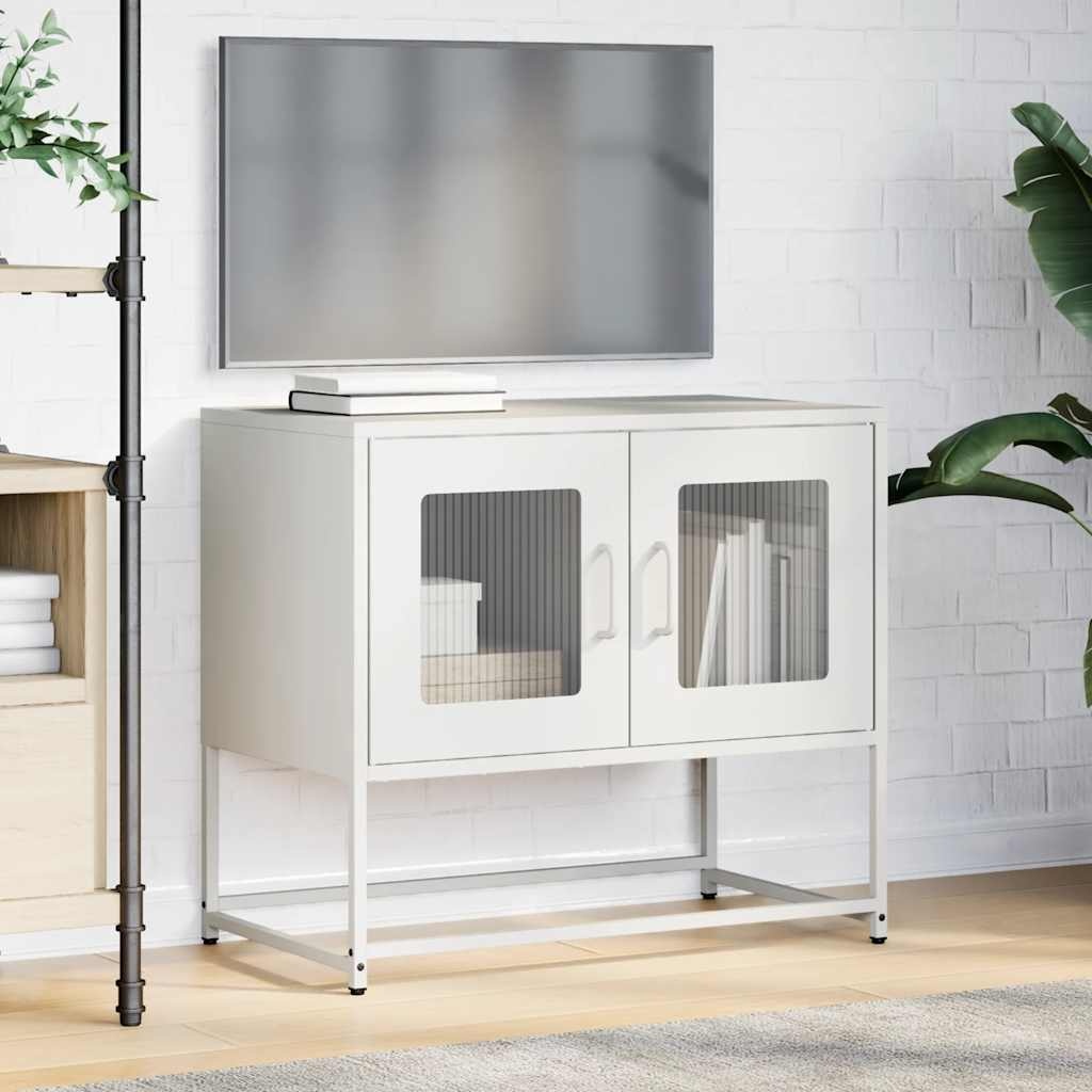 VidaXL Tv-meubel 68x39x60,5 cm koudgewalst staal wit