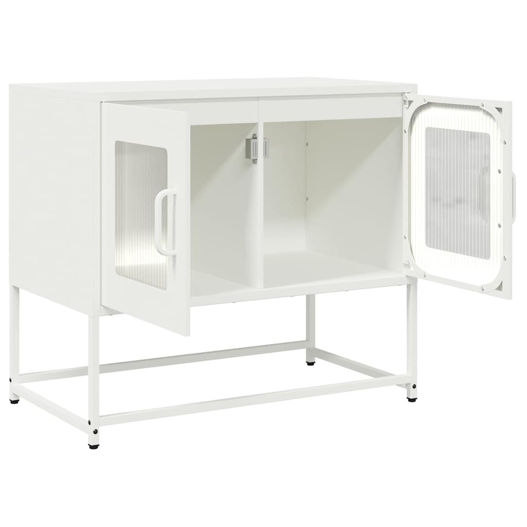 VidaXL Tv-meubel 68x39x60,5 cm koudgewalst staal wit