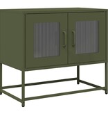 VidaXL Tv-meubel 68x39x60,5 cm koudgewalst staal olijfgroen