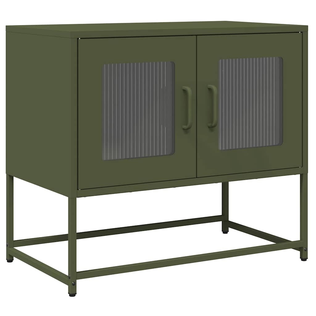 VidaXL Tv-meubel 68x39x60,5 cm koudgewalst staal olijfgroen