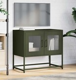 VidaXL Tv-meubel 68x39x60,5 cm koudgewalst staal olijfgroen