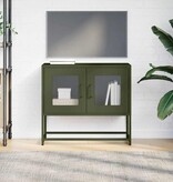 VidaXL Tv-meubel 68x39x60,5 cm koudgewalst staal olijfgroen