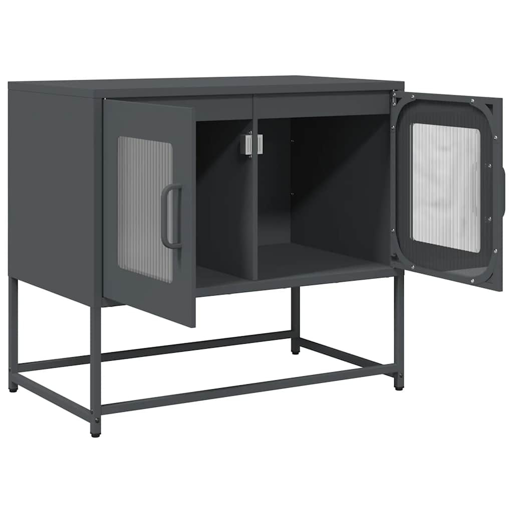 VidaXL Tv-meubel 68x39x60,5 cm koudgewalst staal antracietkleurig
