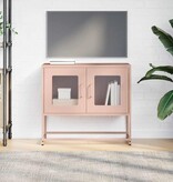 VidaXL Tv-meubel 68x39x60,5 cm koudgewalst staal roze