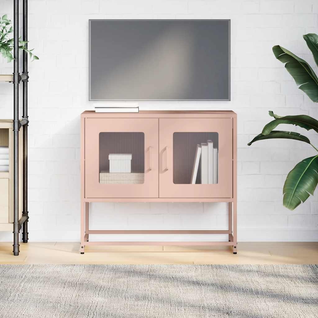 VidaXL Tv-meubel 68x39x60,5 cm koudgewalst staal roze