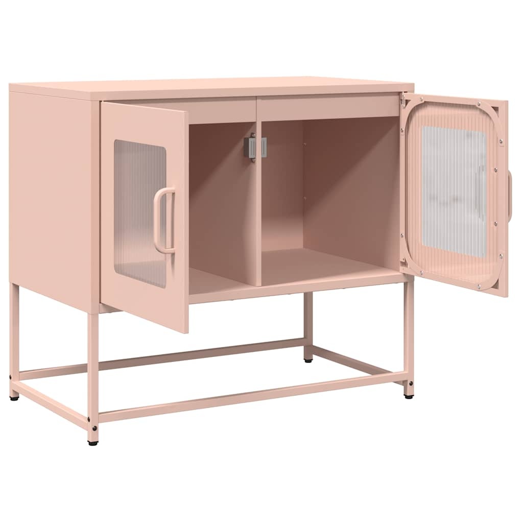 VidaXL Tv-meubel 68x39x60,5 cm koudgewalst staal roze