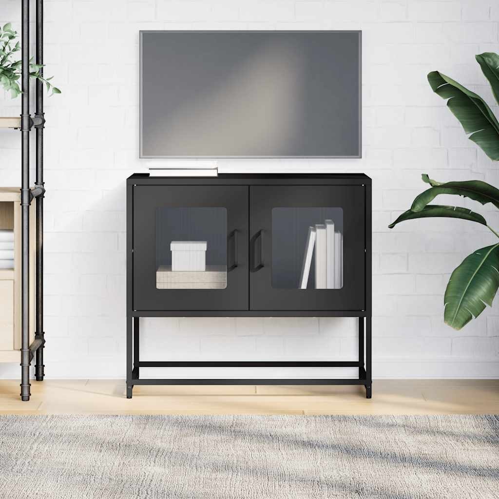 VidaXL Tv-meubel 68x39x60,5 cm koudgewalst staal zwart
