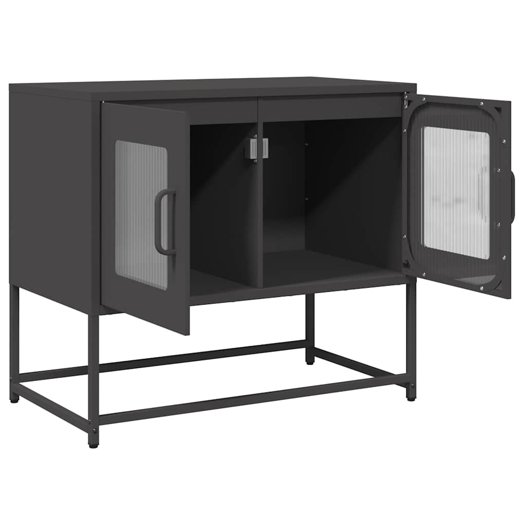 VidaXL Tv-meubel 68x39x60,5 cm koudgewalst staal zwart