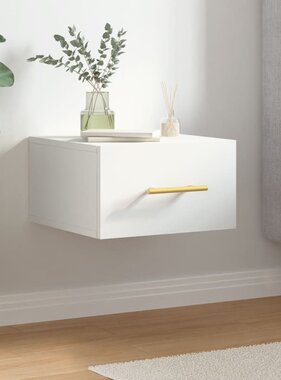 VidaXL Nachtkastje wandgemonteerd 35x35x20 cm wit