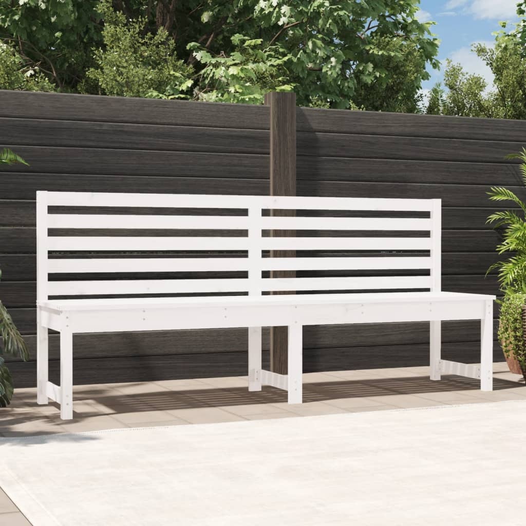 VidaXL Tuinbank 201,5 cm massief grenenhout wit