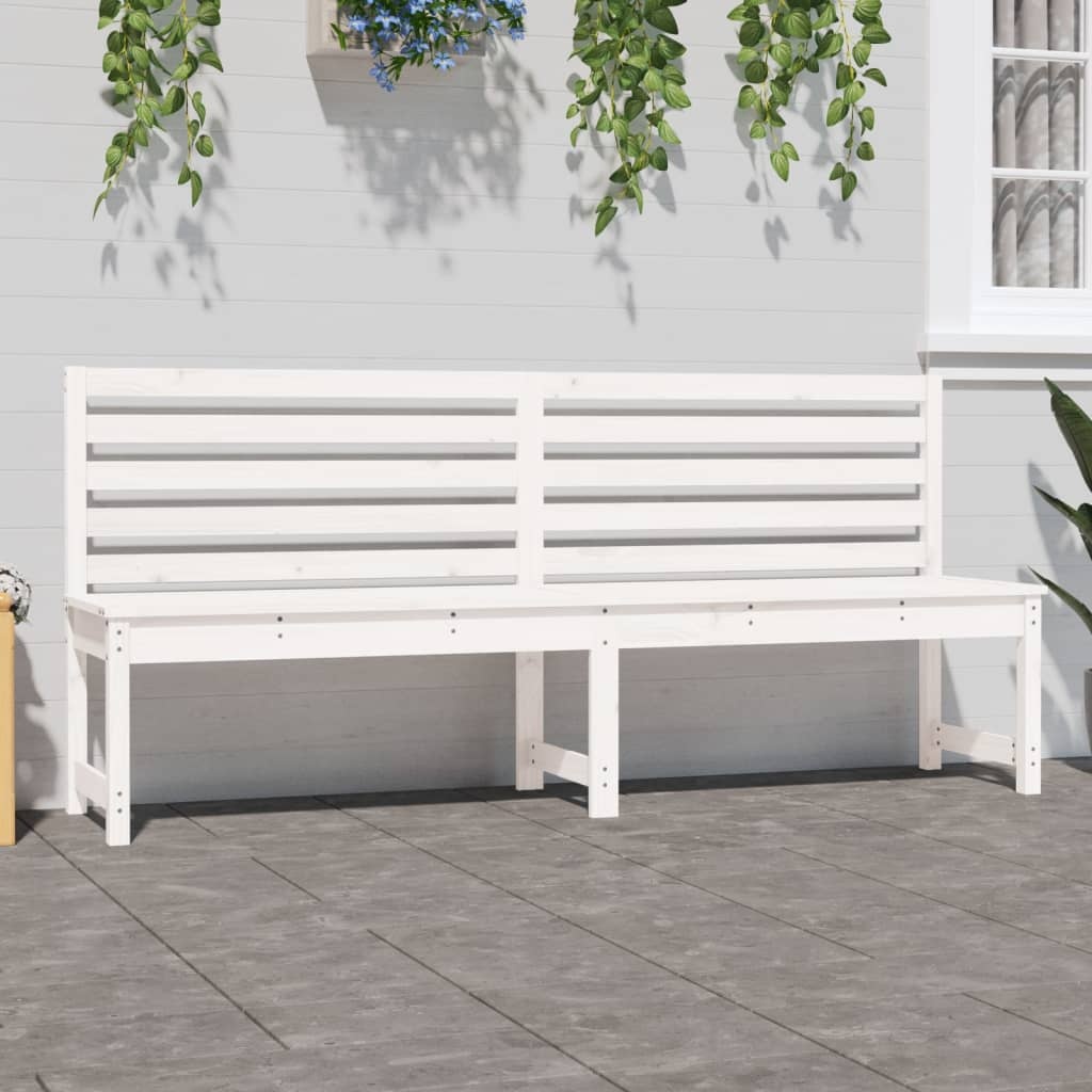 VidaXL Tuinbank 201,5 cm massief grenenhout wit