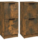 VidaXL Dressoirs 2 st 30x30x70 cm bewerkt hout gerookt eikenkleurig