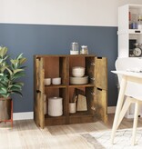 VidaXL Dressoirs 2 st 30x30x70 cm bewerkt hout gerookt eikenkleurig