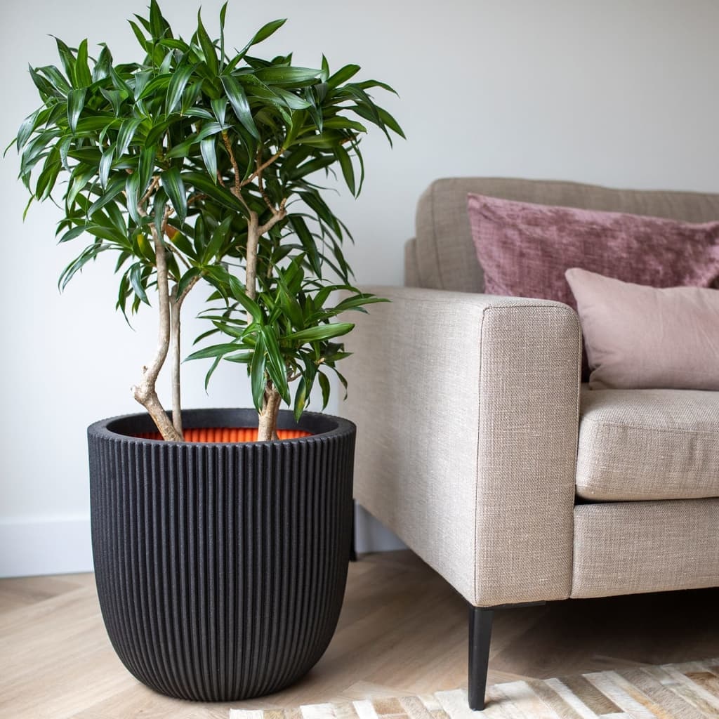 VidaXL Plantenbak Groove 43x41 cm zwart