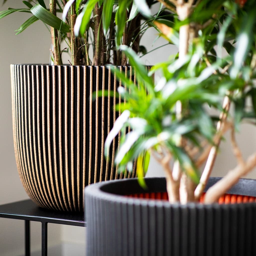 VidaXL Plantenbak Groove 43x41 cm zwart