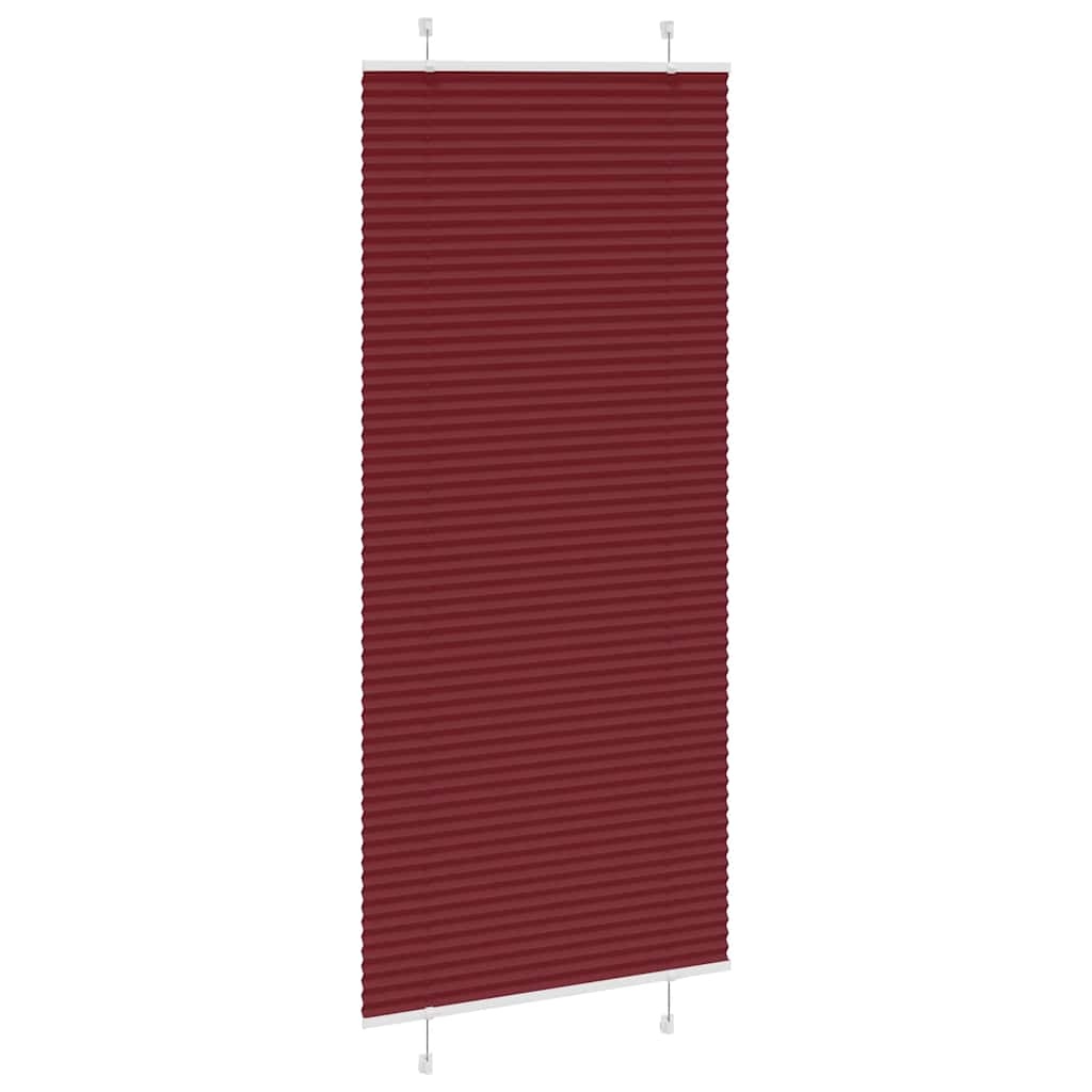 vidaXL Plissé rolgordijn 85x200 cm stofbreedte 84,4 cm bordeauxrood