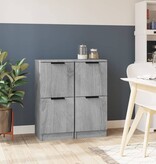 VidaXL Dressoirs 2 st 30x30x70 cm bewerkt hout grijs sonoma eikenkleur