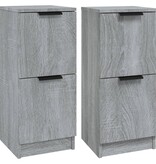 VidaXL Dressoirs 2 st 30x30x70 cm bewerkt hout grijs sonoma eikenkleur