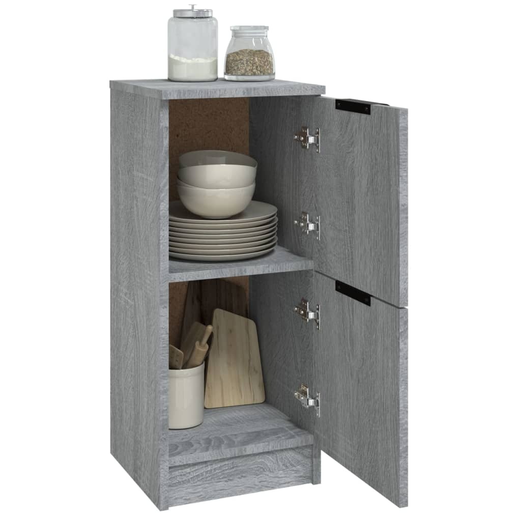 VidaXL Dressoirs 2 st 30x30x70 cm bewerkt hout grijs sonoma eikenkleur