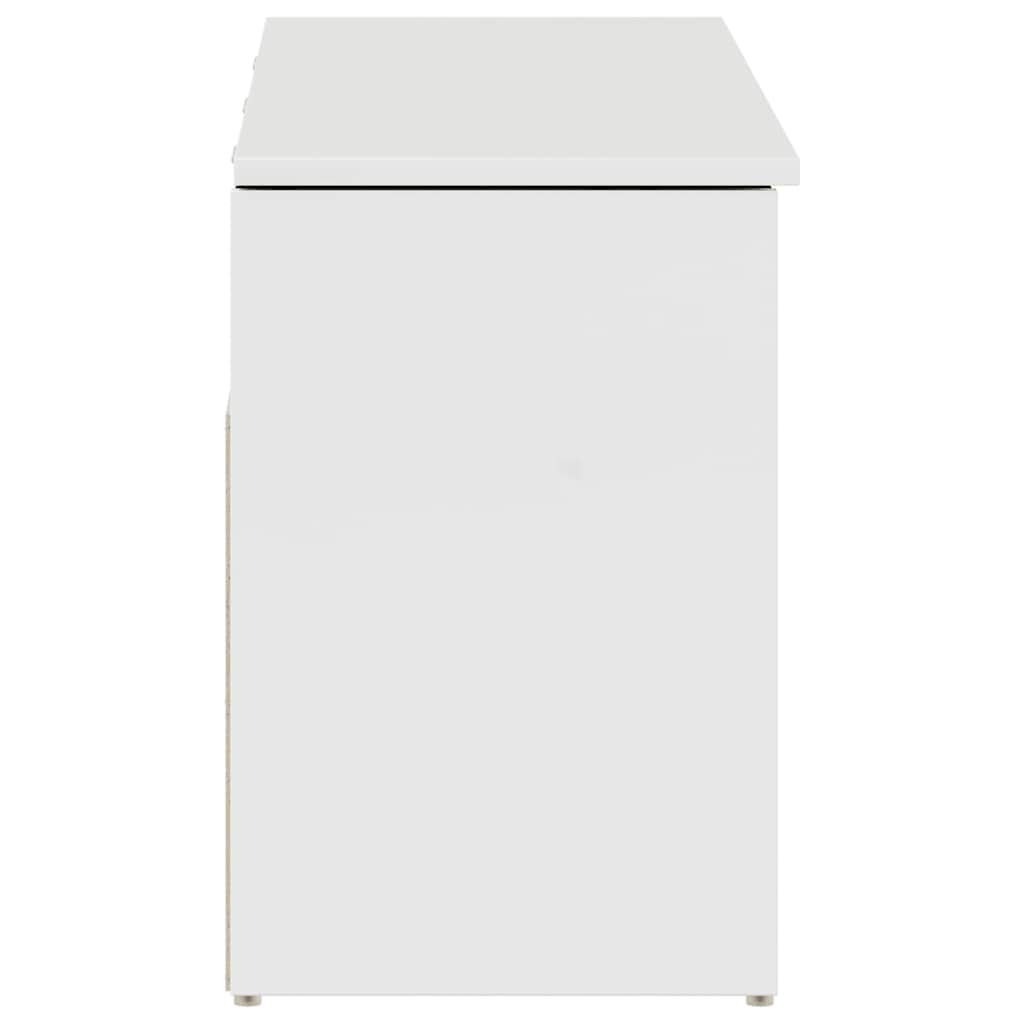 VidaXL Schoenenrek 102x30,5x45 cm bewerkt hout hoogglans wit