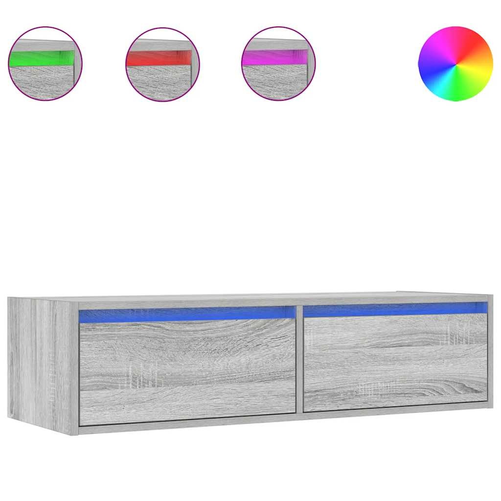 VidaXL Tv-meubel met LED-verlichting 100X35,5x25 cm grijs sonoma eiken