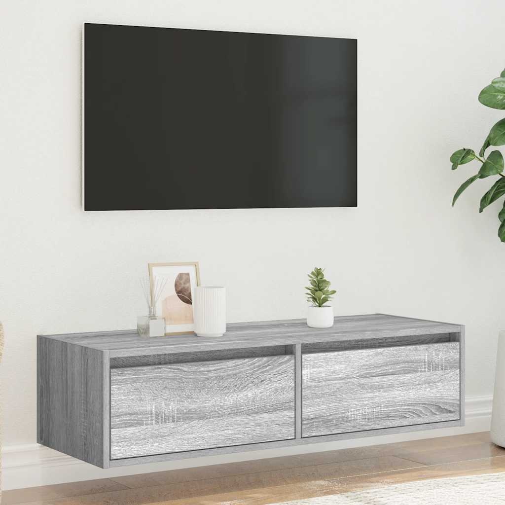 VidaXL Tv-meubel met LED-verlichting 100X35,5x25 cm grijs sonoma eiken