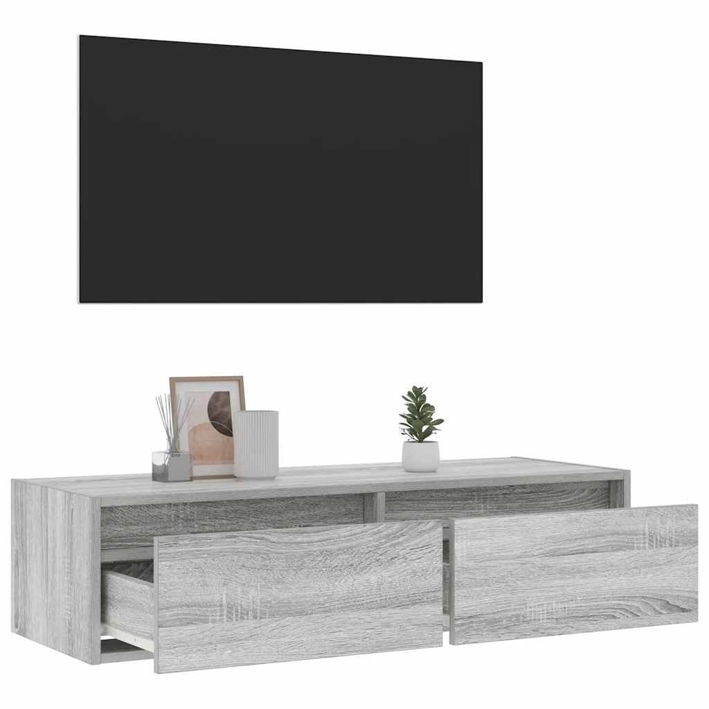 VidaXL Tv-meubel met LED-verlichting 100X35,5x25 cm grijs sonoma eiken