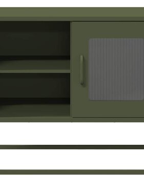 VidaXL Tv-meubel 68x39x60,5 cm staal olijfgroen