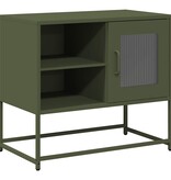 VidaXL Tv-meubel 68x39x60,5 cm staal olijfgroen