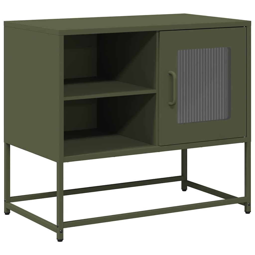 VidaXL Tv-meubel 68x39x60,5 cm staal olijfgroen