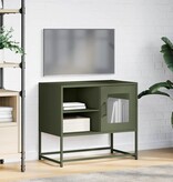 VidaXL Tv-meubel 68x39x60,5 cm staal olijfgroen