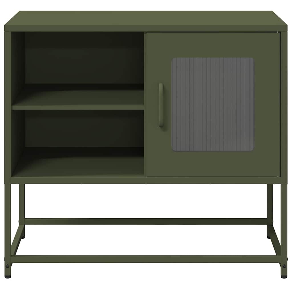 VidaXL Tv-meubel 68x39x60,5 cm staal olijfgroen