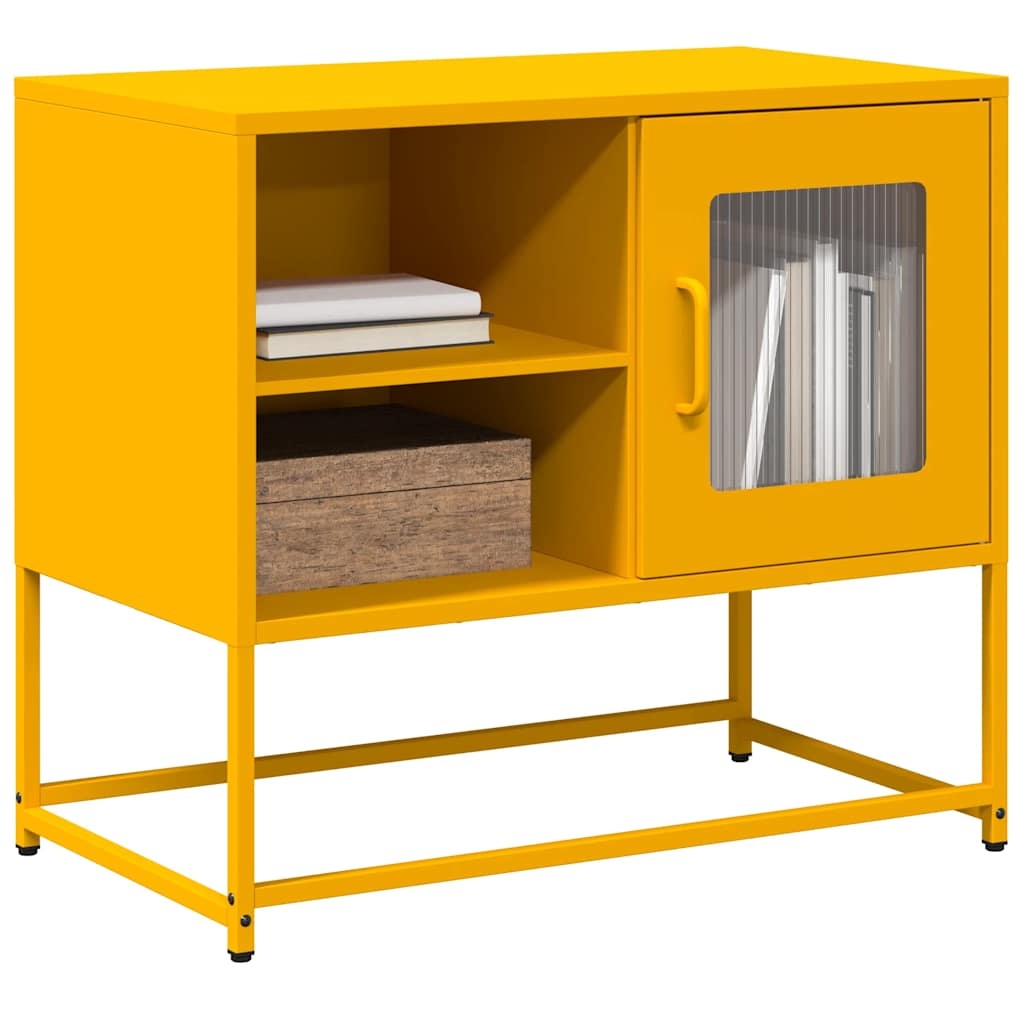 VidaXL Tv-meubel 68x39x60,5 cm staal mosterdgeel