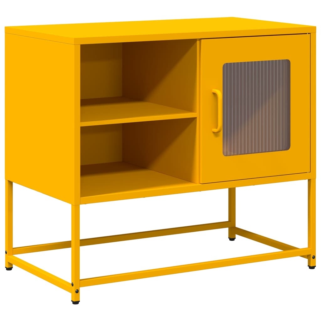 VidaXL Tv-meubel 68x39x60,5 cm staal mosterdgeel