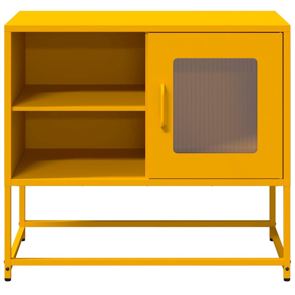 VidaXL Tv-meubel 68x39x60,5 cm staal mosterdgeel