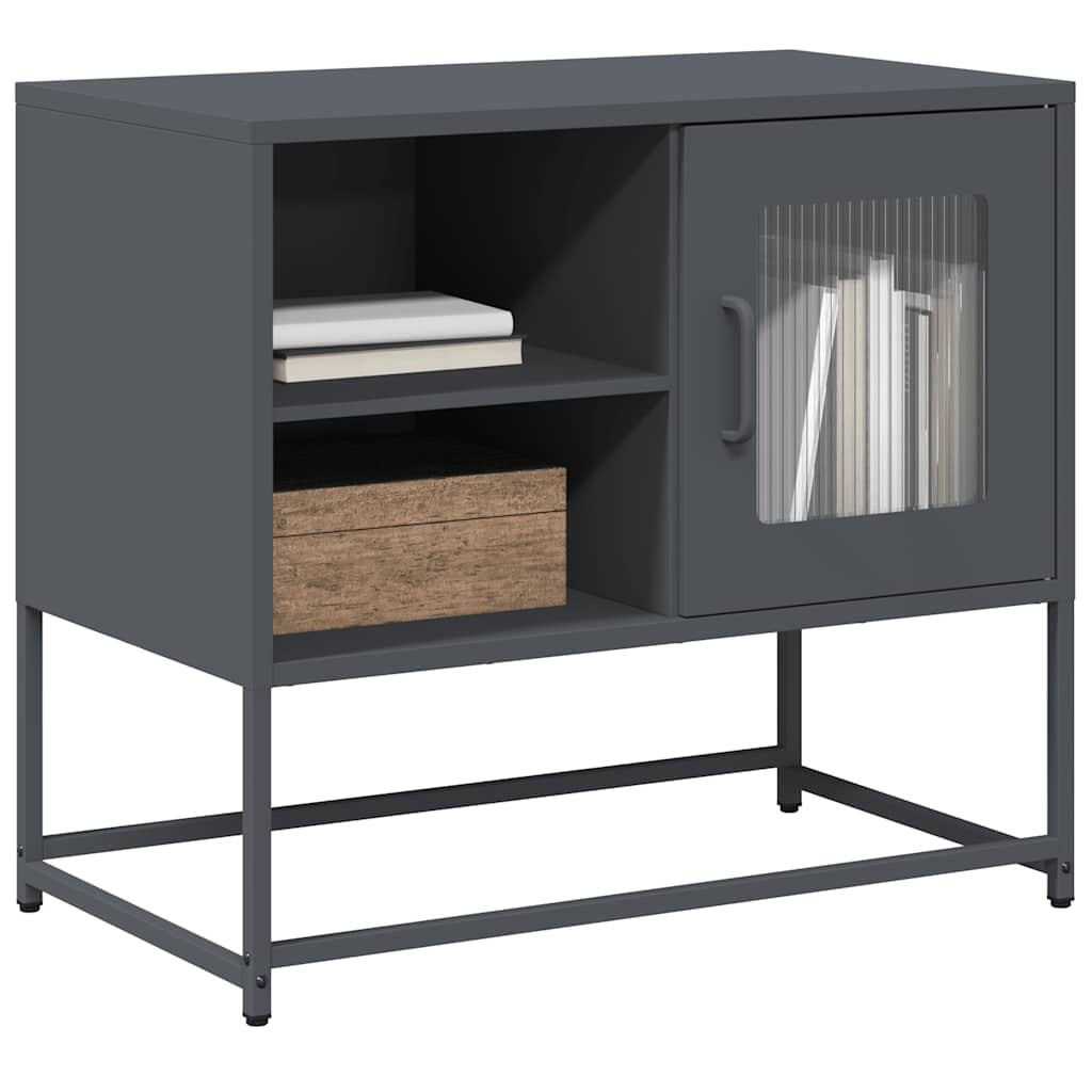VidaXL Tv-meubel 68x39x60,5 cm staal antracietkleurig