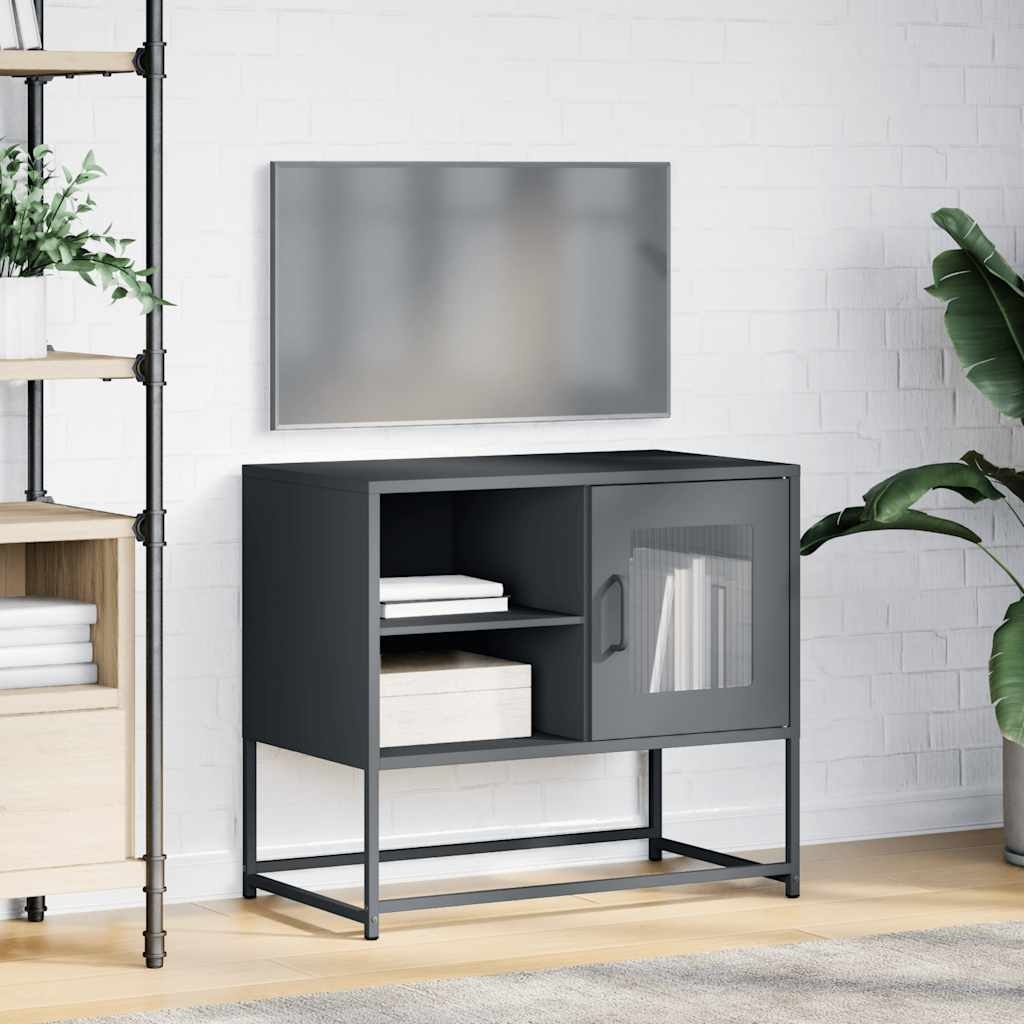 VidaXL Tv-meubel 68x39x60,5 cm staal antracietkleurig