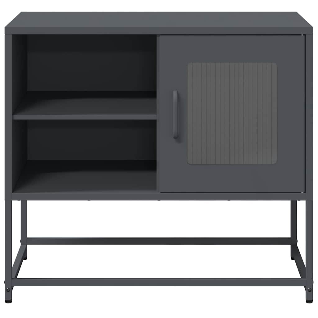 VidaXL Tv-meubel 68x39x60,5 cm staal antracietkleurig
