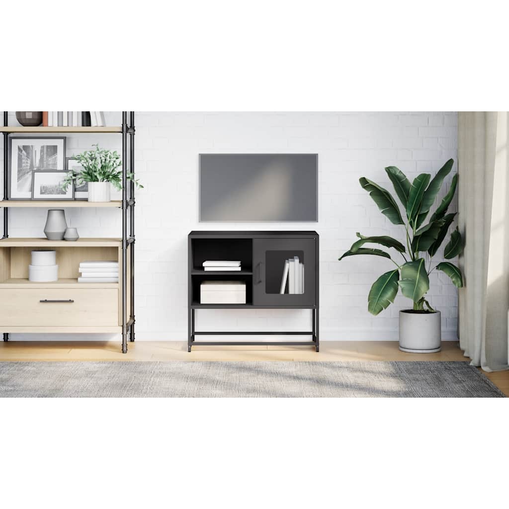 VidaXL Tv-meubel 68x39x60,5 cm staal zwart