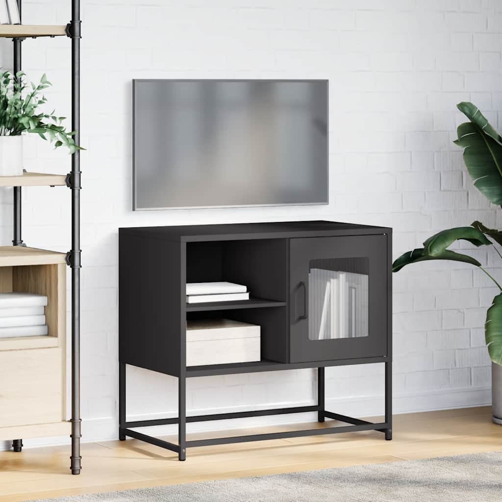 VidaXL Tv-meubel 68x39x60,5 cm staal zwart