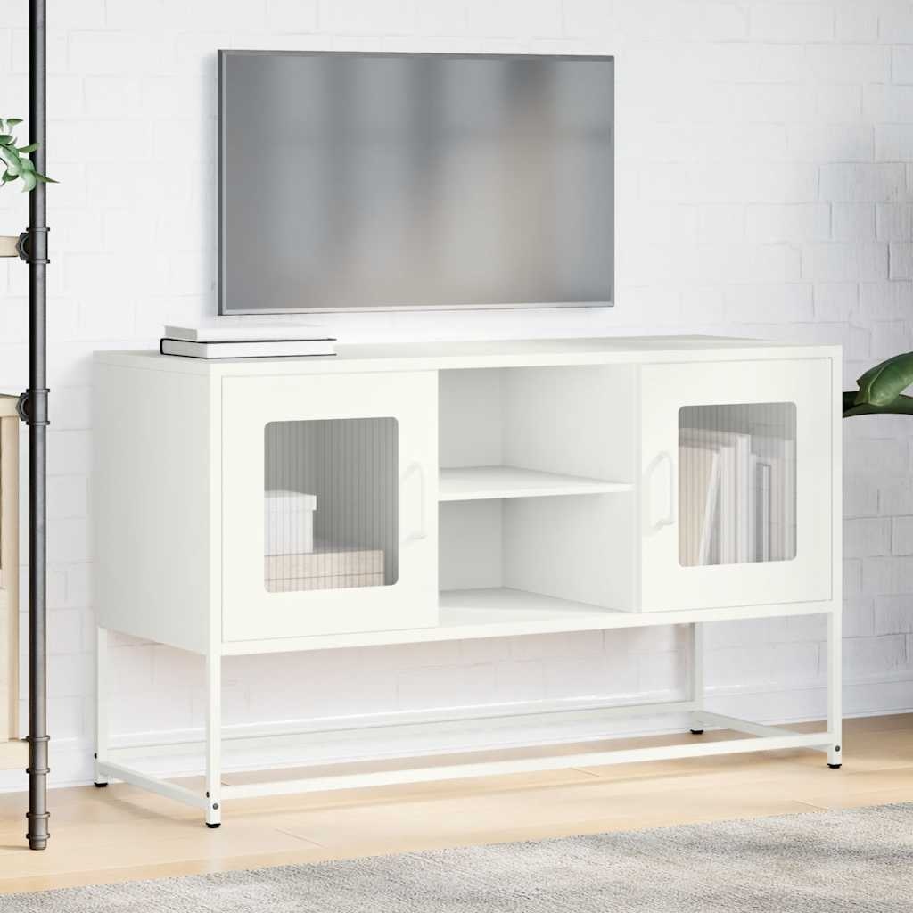 VidaXL Tv-meubel 100,5x39x60,5 cm staal wit