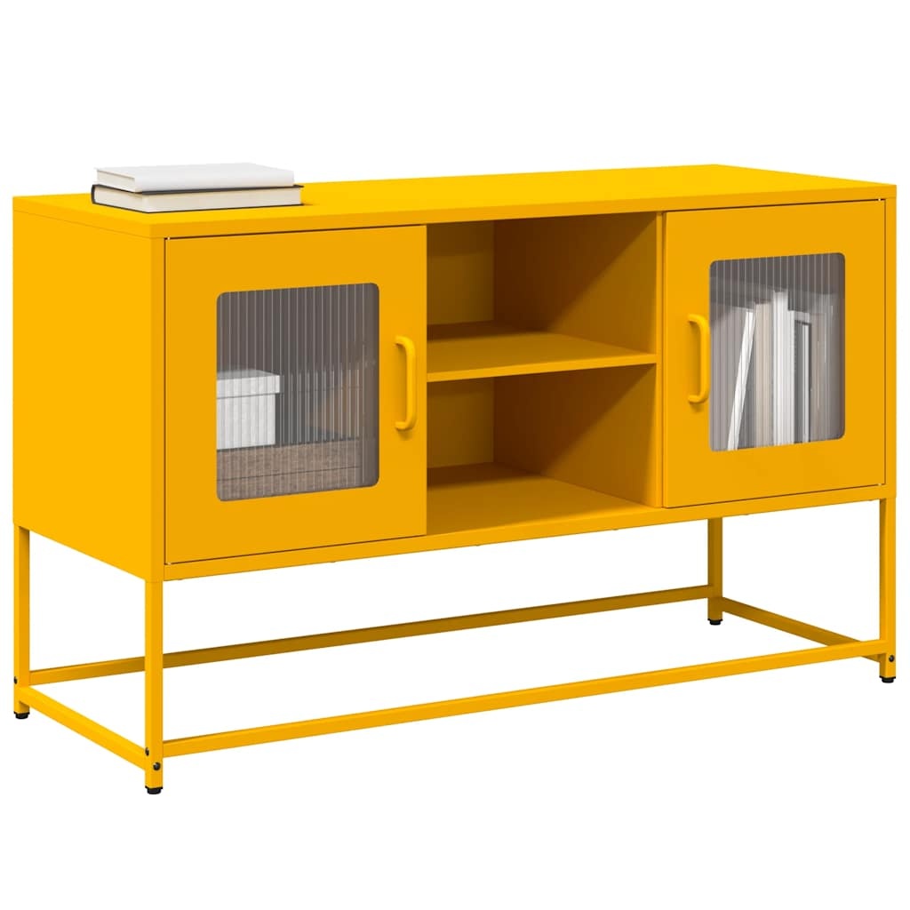 VidaXL Tv-meubel 100,5x39x60,5 cm staal mosterdgeel